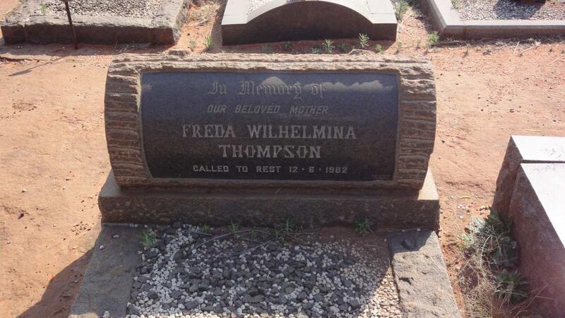 THOMPSON Freda Wilhelmina -1962
