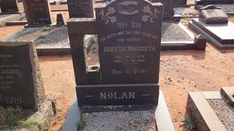 NOLAN Aletta Magrieta 1879-1960