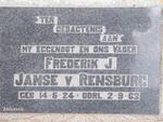 RENSBURG Frederik J., Janse v. 1924-1963