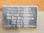 WESTHUIZEN Marthinus Stephanus, van der 1949-1952