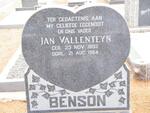 BENSON Jan Vallentyn 1892-1964