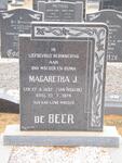 BEER Magaretha J., de nee VAN NIEKERK 1897-1974