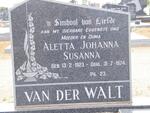 WALT Aletta Johanna Susanna, van der 1923-1974