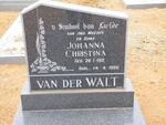 WALT Johanna Christina, van der 1912-1985