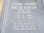 DEVENTER Susanna Johanna, van formerly VAN DER MERWE nee ROODMAN 1897-1996