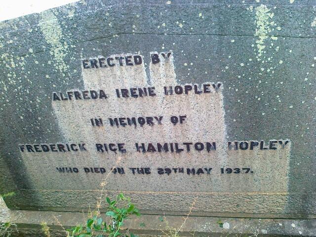 HOPLEY Frederick Rice Hamilton -1937