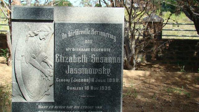 JASSINOWSKY Elizabeth Susanna nee JACOBS 1898-1939