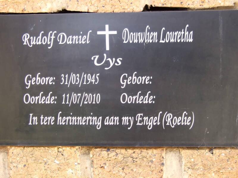 UYS Rudolf Daniel 1945-2010 & Douwlien Louretha