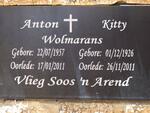 WOLMARANS Anton 1957-2011 & Kitty 1926-2011