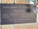 JONGE Jacobus Johannes, de 1957- & Maria 1956-2011