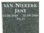 NIEKERK Jane, van 1948-2006