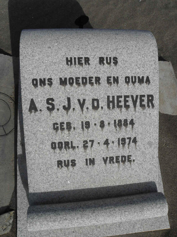 HEEVER A.S.J., v.d. 1884-1974