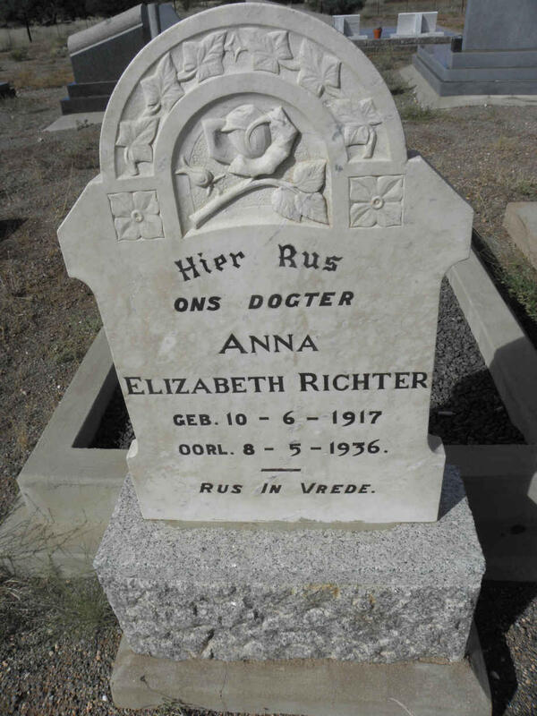 RICHTER Anna Elizabeth 1917-1936