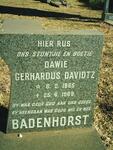 BADENHORST Gerhardus Davidtz 1965-1968