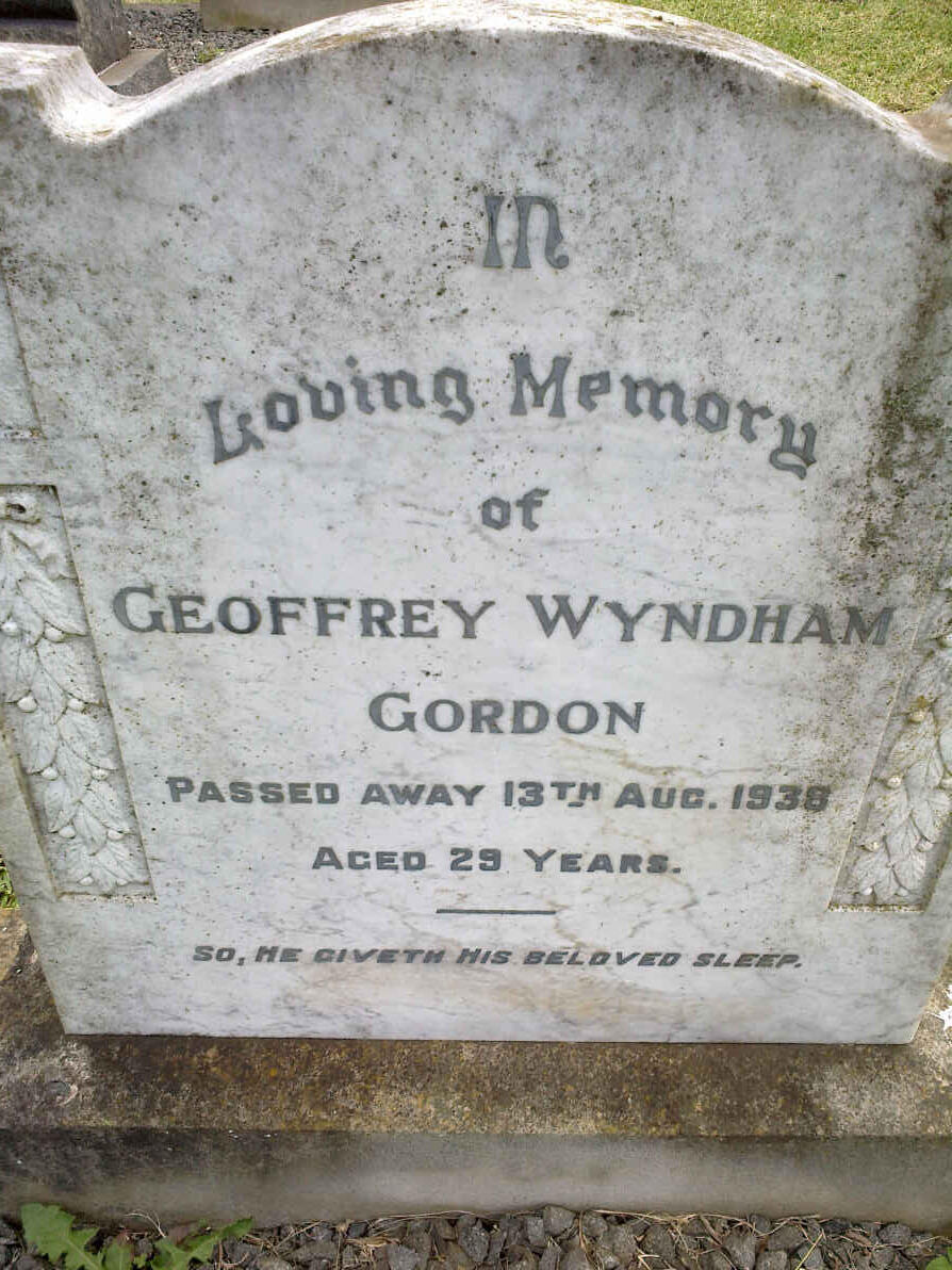 GORDON Geoffrey Wyndham -1938