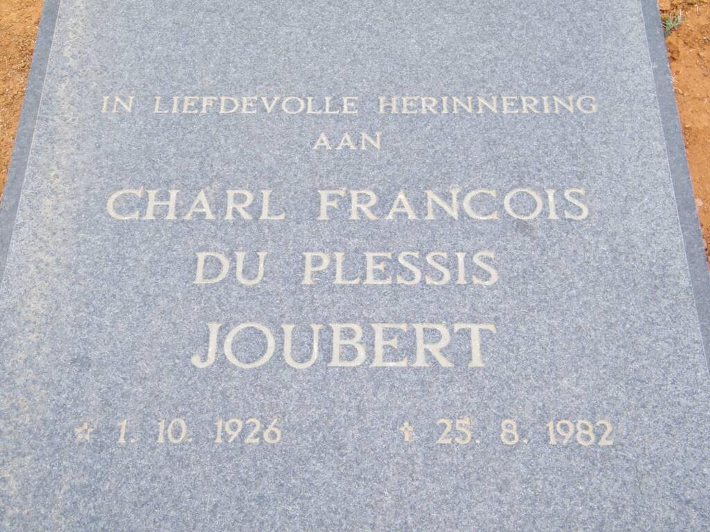 JOUBERT Charl Francois Du Plessis 1926-1982