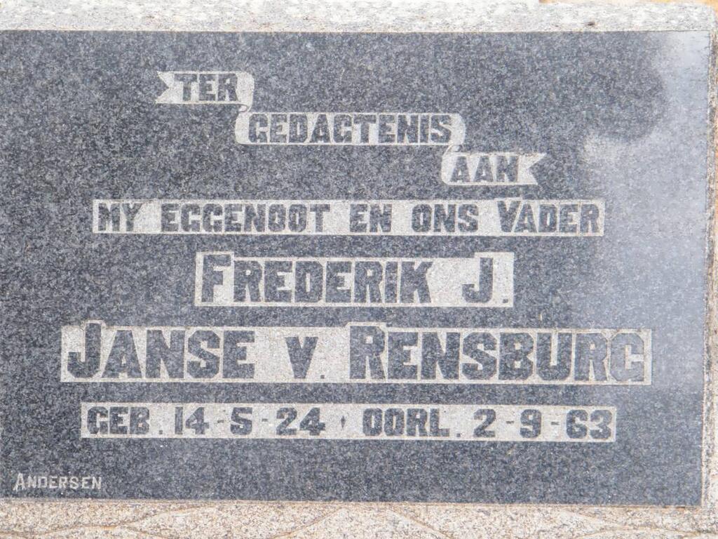 RENSBURG Frederik J., Janse v. 1924-1963