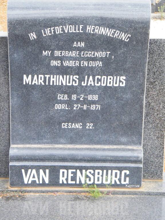 RENSBURG Marthinus Jacobus, van 1898-1971