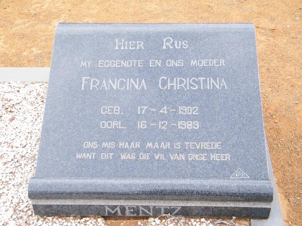 MENTZ Francina Christina 1902-1989