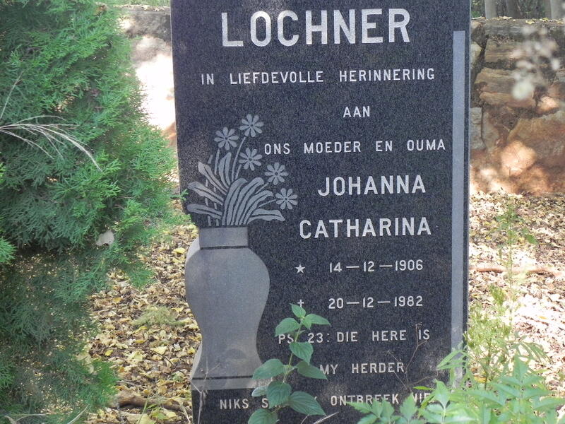 LOCHNER Johanna Catharina nee ERASMUS 1906-1982