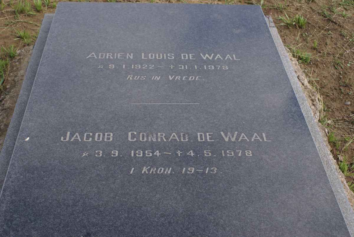 WAAL Adrien Louis, de 1922-1978 :: DE WAAL Jacob Conrad 1954-1978