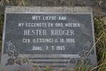KRUGER Hester nee LESSING 1886-1965
