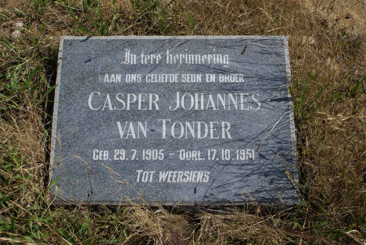 TONDER Casper Johannes, van 1905-1951