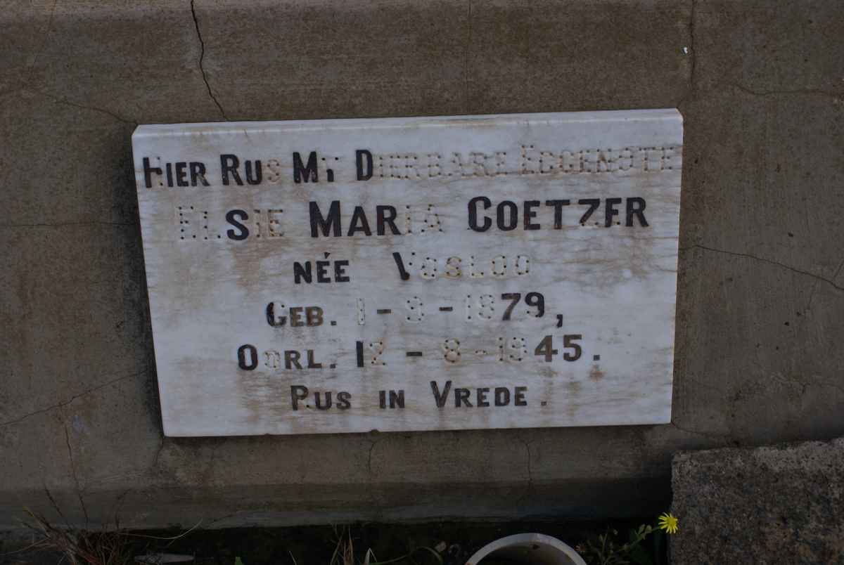 COETZER Elsie Maria nee VOSLOO 1879-1945