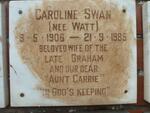 SWAN Caroline nee WATT 1906-1985