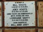 VOGTS Bill 1921-2004 & Joey 1923-1984 :: VARTY Lorraine nee VOGTS 1948-2006