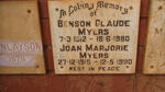 MYERS Benson Claude 1912-1980 & Joan Marjorie 1916-1990