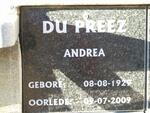 PREEZ Andrea, du 1929-2009