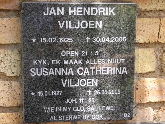 VILJOEN Jan Hendrik 1925-2005 & Susanna Catherina 1927-2009