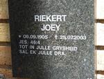 RIEKERT Joey 1905-2003