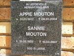 MOUTON Appie 1922-2004 & Sannie 1922-2007