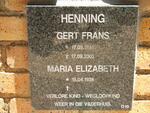 HENNING Gert Frans 1936-2002 & Maria Elizabeth 1938-