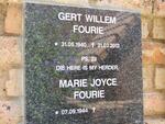FOURIE Gert Willem 1940-2012 & Marie Joyce 1944-