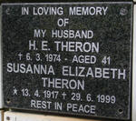 THERON H.E. -1974 & Susanna Elizabeth 1917-1999