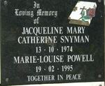 SNYMAN Jacqueline Mary Catherine -1974 :: POWELL Marie-Louise -1995