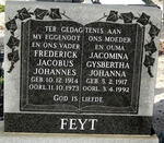 FEYT Frederick Jacobus Johannes 1914-1973 & Jacomina Gysbertha Johanna 1917-1992
