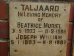 TALJAARD Joseph William 1903-1989 & Beatrice Muriel 1903-1988