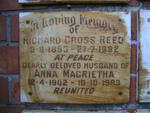REED Richard Cross 1893-1982 Anna Magrietha 1902-1983