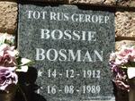 BOSMAN Bossie 1912-1989