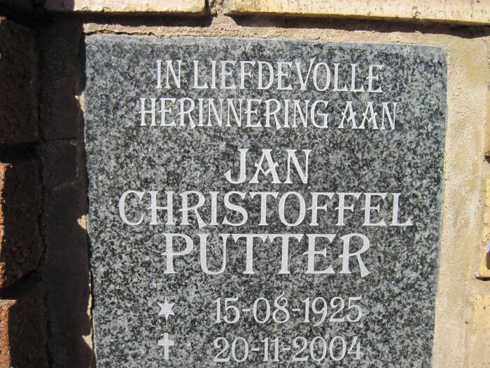 PUTTER Jan Christoffel 1925-2004