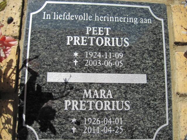 PRETORIUS Peet 1924-2003 & Mara 1926-2011