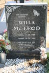 McLEOD Willa 1923-2005