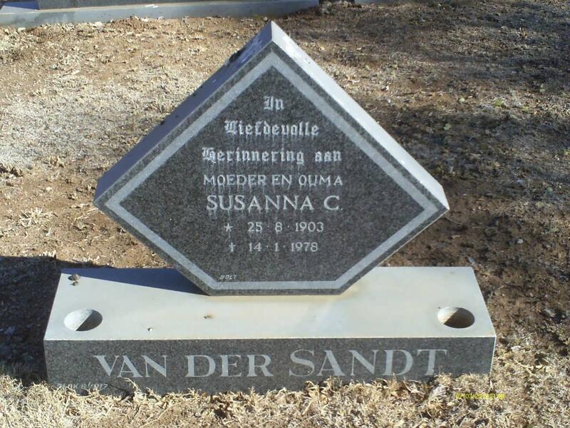 SANDT Susanna C., van der 1903-1978