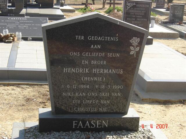 FAASEN Hendrik Hermanus 1964-1990