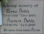 HOHLS Herbert 1914-2003 & Erna 1920-2002