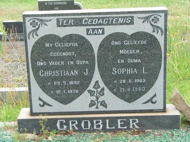 GROBLER Christiaan J. 1892-1976 & Sophia L. 1903-1983